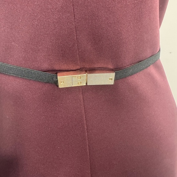 Dynamite Pencil Women's Dress V-Neck Cap Sleeve Raised Waist Bodycon Sheath M - Picture 7 of 13